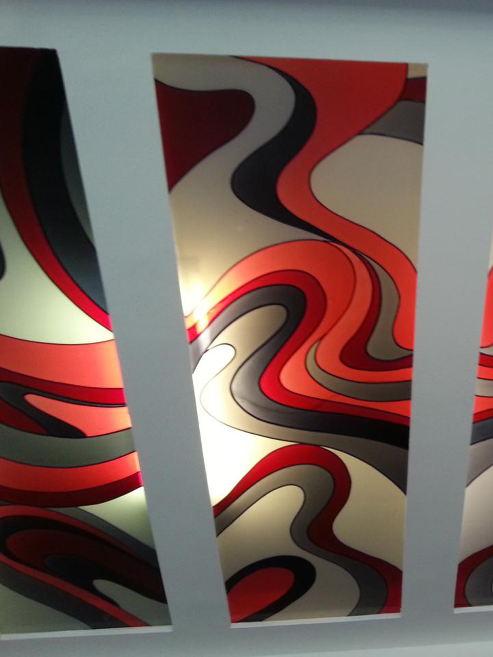 Decorative painted glass doors