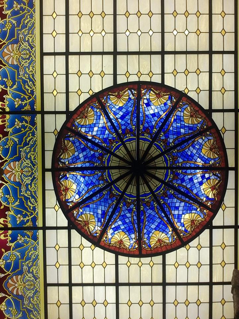 Coloured stained glass window