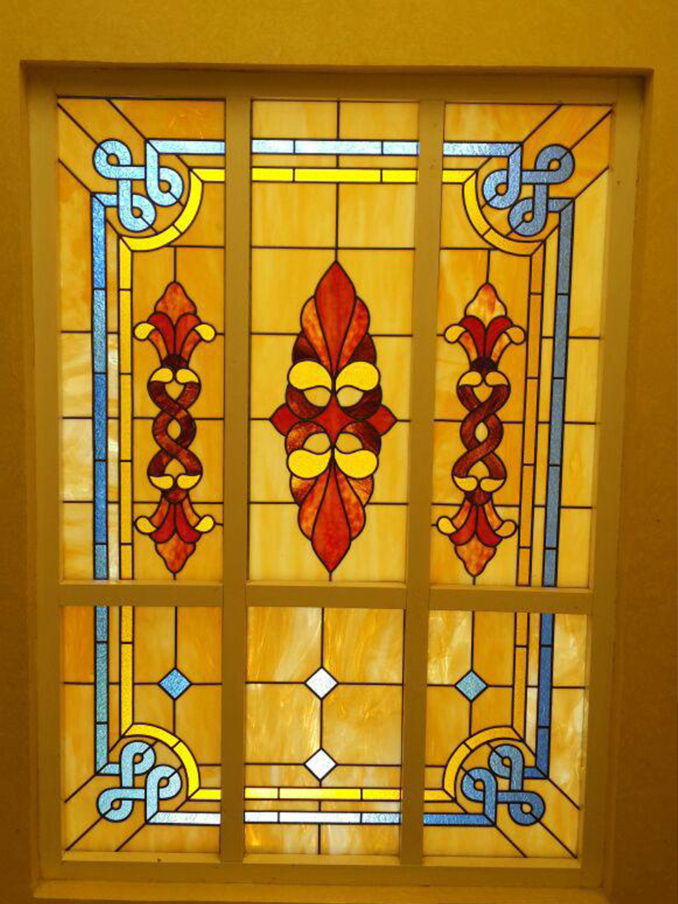 Stained glass transom